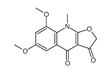 3-hydroxy-6,8-dimethoxy-9-methyl-9H-furo[2,3-b]quinolin-4-one结构式