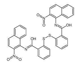 N-(2-nitronaphthalen-1-yl)-2-[[2-[(2-nitronaphthalen-1-yl)carbamoyl]phenyl]disulfanyl]benzamide Structure