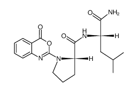 N-(4H-3,1-benzoxazin-4-on-2-yl)-L-prolyl-L-leucinamide Structure