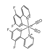 [Ir(2,4-difluoro-2-phenylpyridinato)2(CO)2](1+)结构式