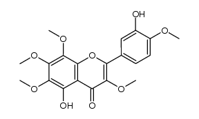 5,3'-dihydroxy-3,6,7,8,4'-pentamethoxy-flavone结构式