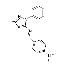 N,N-dimethyl-4-(((3-methyl-1-phenyl-1H-pyrazol-5-yl)imino)methyl)aniline结构式