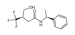 (R)-4,4,4-trifluoro-3-(hydroxymethyl)-N-((S)-1-phenylethyl)butanamide结构式