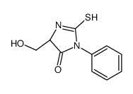 (5R)-5-(hydroxymethyl)-3-phenyl-2-sulfanylideneimidazolidin-4-one结构式