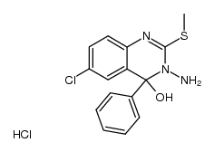 3-Amino-6-chlor-4-hydroxy-2-methylthio-4-phenyl-3,4-dihydrochinazolinhydrochlorid结构式