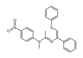 N-methyl-N-(4-nitrophenyl)-N-[1-phenyl-2-(phenylthio)vinyl]acetamidine Structure