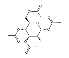 1,3,4,6-tetra-O-acetyl-2-deoxy-2-iodo-α-D-manno-pyranose结构式