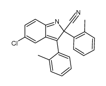 5-chloro-2,3-bis(2-methylphenyl)-2H-indole-2-carbonitrile结构式