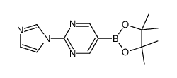 2-(1H-IMIDAZOL-1-YL)-5-(4,4,5,5-TETRAMETHYL-1,3,2-DIOXABOROLAN-2-YL)PYRIMIDINE结构式
