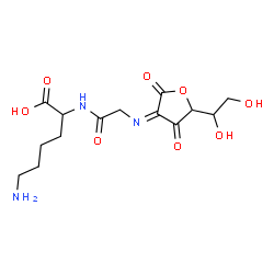 L-threo-3-Hexulosonic acid,2-[[2-[(5-amino-1-carboxypentyl)amino]-2-oxoethyl]imino]-2-deoxy-,-gamma--lactone,(S)- (9CI) structure