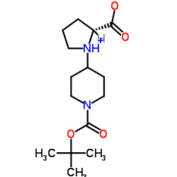 (R)-4-(2-Carboxy-pyrrolidin-1-yl)-piperidine-1-carboxylic acid tert-Butyl ester Structure