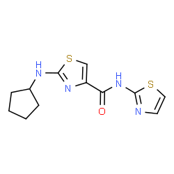 2-(Cyclopentylamino)-N-(1,3-thiazol-2-yl)-1,3-thiazole-4-carboxamide结构式