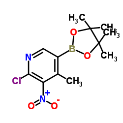 2-CHLORO-4-METHYL-3-NITROPYRIDINE-5-BORONIC ACID PINACOL ESTER结构式