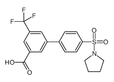 3-(4-pyrrolidin-1-ylsulfonylphenyl)-5-(trifluoromethyl)benzoic acid结构式