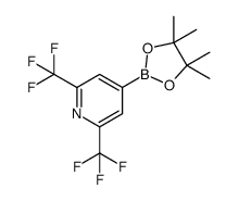 4-(4,4,5,5-tetramethyl-1,3,2-dioxaborolan-2-yl)-2,6-bis(trifluoromethyl)pyridine结构式