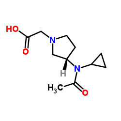 {(3S)-3-[Acetyl(cyclopropyl)amino]-1-pyrrolidinyl}acetic acid结构式