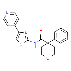 4-phenyl-N-[(2E)-4-(pyridin-4-yl)-1,3-thiazol-2(3H)-ylidene]tetrahydro-2H-pyran-4-carboxamide Structure
