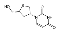 (3'R,5')-1-<5'-(hydroxymethyl)tetrahydro-3'-thienyl>-pyrimidine-2,4(1H,3H)-dione结构式