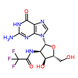 2'-Deoxy-2'-[(trifluoroacetyl)amino]guanosine结构式