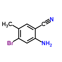 2-Amino-4-bromo-5-methylbenzonitrile结构式