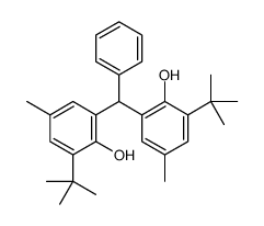 2-tert-butyl-6-[(3-tert-butyl-2-hydroxy-5-methylphenyl)-phenylmethyl]-4-methylphenol结构式