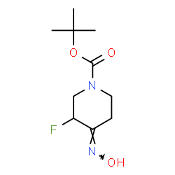 tert-butyl 3-fluoro-4-(hydroxyimino)piperidine-1-carboxylate结构式