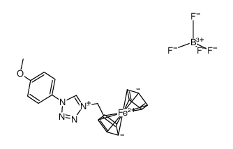 1-(4-methoxyphenyl)-4-ferrocenylmethylenetetrazolium fluoroborate Structure