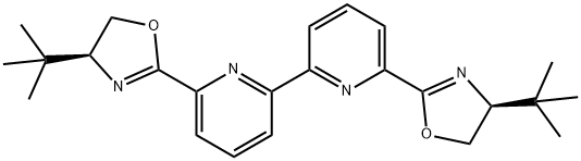 6,6'-双((S)-4-(叔丁基)-4,5-二氢噁唑-2-基)-2,2'-联吡啶结构式