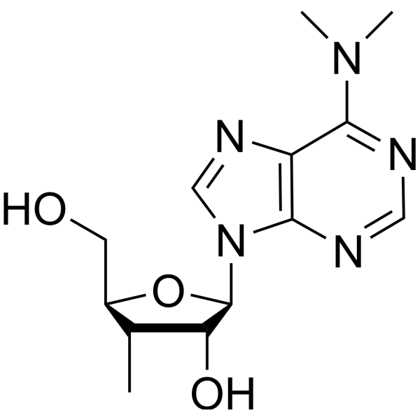 3’-Deoxy-3’-α-C-methyl-N6,N6-dimethyladenosine结构式