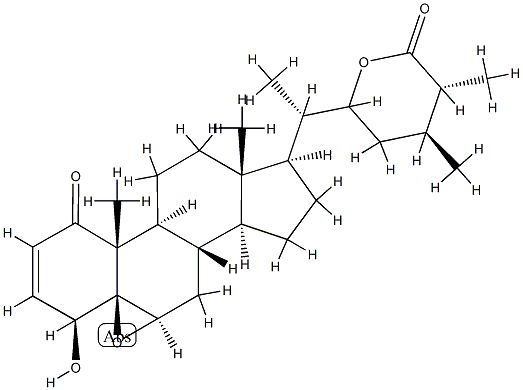 (20S,25R)-5,6β-Epoxy-4β,22-dihydroxy-1-oxo-5β-ergost-2-en-26-oic acid δ-lactone结构式