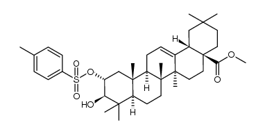 methyl 2α-tosyloxy-3β-hydroxy-12-oleanen-28-oate结构式