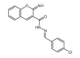 N-(2-iminochromen-3-carbonyl)-N'-(4-chlorobenzylidene)carbohydrazide Structure