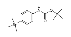 (4-trimethylstannanylphenyl)carbamic acid tert-butyl ester Structure