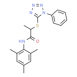 2-[(1-phenyl-1H-tetrazol-5-yl)sulfanyl]-N-(2,4,6-trimethylphenyl)propanamide Structure