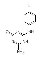 2-amino-6-[(4-chlorophenyl)amino]-1H-pyrimidin-4-one结构式