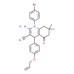 4-[4-(allyloxy)phenyl]-2-amino-1-(4-bromophenyl)-7,7-dimethyl-5-oxo-1,4,5,6,7,8-hexahydro-3-quinolinecarbonitrile Structure