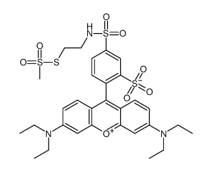 2-[3-(diethylamino)-6-diethylazaniumylidenexanthen-9-yl]-5-(2-methylsulfonylsulfanylethylsulfamoyl)benzenesulfonate结构式
