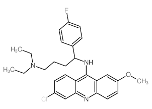 N-(6-chloro-2-methoxy-acridin-9-yl)-N,N-diethyl-1-(4-fluorophenyl)butane-1,4-diamine结构式