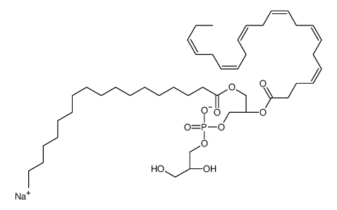 sodium,2,3-dihydroxypropyl [(2R)-2-[(4Z,7Z,10Z,13Z,16Z,19Z)-docosa-4,7,10,13,16,19-hexaenoyl]oxy-3-octadecanoyloxypropyl] phosphate结构式