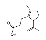 3-(2-methyl-5-prop-1-en-2-ylcyclopenten-1-yl)propanoic acid Structure
