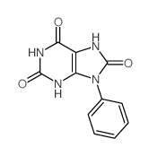 9-phenyl-3,7-dihydropurine-2,6,8-trione结构式