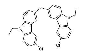 3-chloro-6-[(6-chloro-9-ethylcarbazol-3-yl)methyl]-9-ethylcarbazole Structure