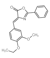 4-[(4-ethoxy-3-methoxy-phenyl)methylidene]-2-phenyl-1,3-oxazol-5-one结构式