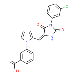 3-(2-{[1-(3-chlorophenyl)-2,5-dioxo-4-imidazolidinylidene]methyl}-1H-pyrrol-1-yl)benzoic acid picture