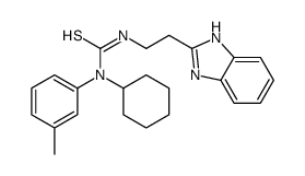 (9CI)-N-[2-(1H-苯并咪唑-2-基)乙基]-N-环己基-N-(3-甲基苯基)-硫脲结构式
