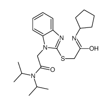 1H-Benzimidazole-1-acetamide,2-[[2-(cyclopentylamino)-2-oxoethyl]thio]-N,N-bis(1-methylethyl)-(9CI) picture