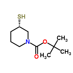 (S)-3-Mercapto-piperidine-1-carboxylic acid tert-butyl ester结构式