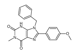 9-benzyl-8-(4-methoxy-phenyl)-1-methyl-3,9-dihydro-purine-2,6-dione结构式