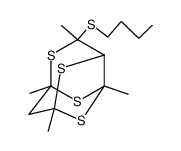 4-Butylsulfanyl-1,4,6,8-tetramethyl-2,5,7,9-tetrathia-tricyclo[4.3.1.03,8]decane结构式