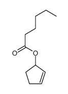 cyclopent-2-en-1-yl hexanoate结构式